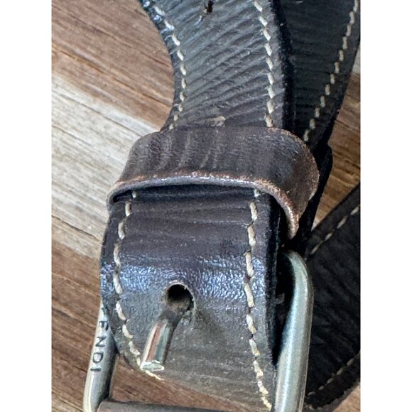 Fendi Roma Zucca Monogram Crossbody Bag Vintage Brown Leather & Canvas Italy - Picture 9 of 11